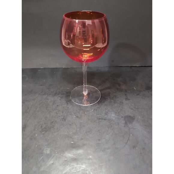 Aromatic Wine Goblet‎ 24 oz, Red Swirl Stem Glass, Vintage Balloon Wine Glass - Picture 1 of 9